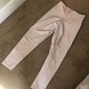 White and gold printed leggings